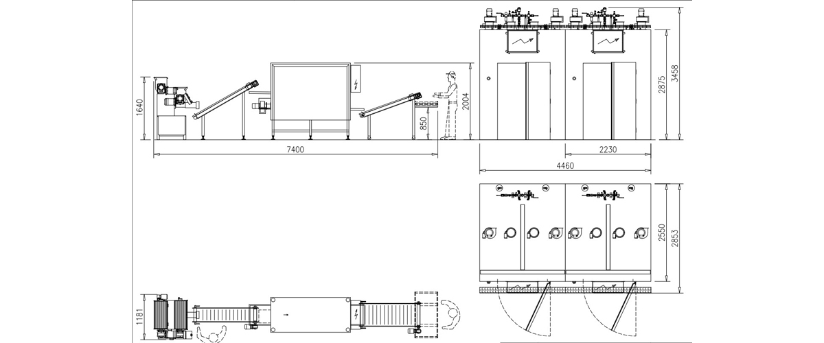 Layout laboratorio pasta secca da 500 Kg